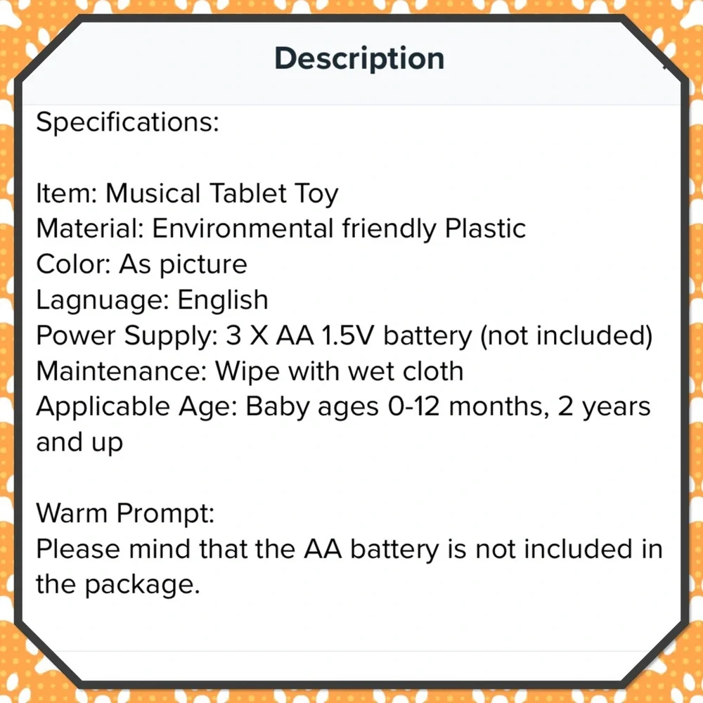 🌟New🌟 Children’s Educational Tablet Pad 🌟